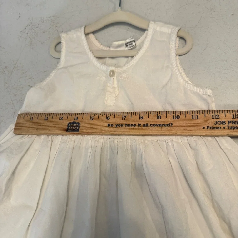 Zyno Ruffle Dress Kids 4T White Cotton Lace Embroidery Sleeveless Boho 5467